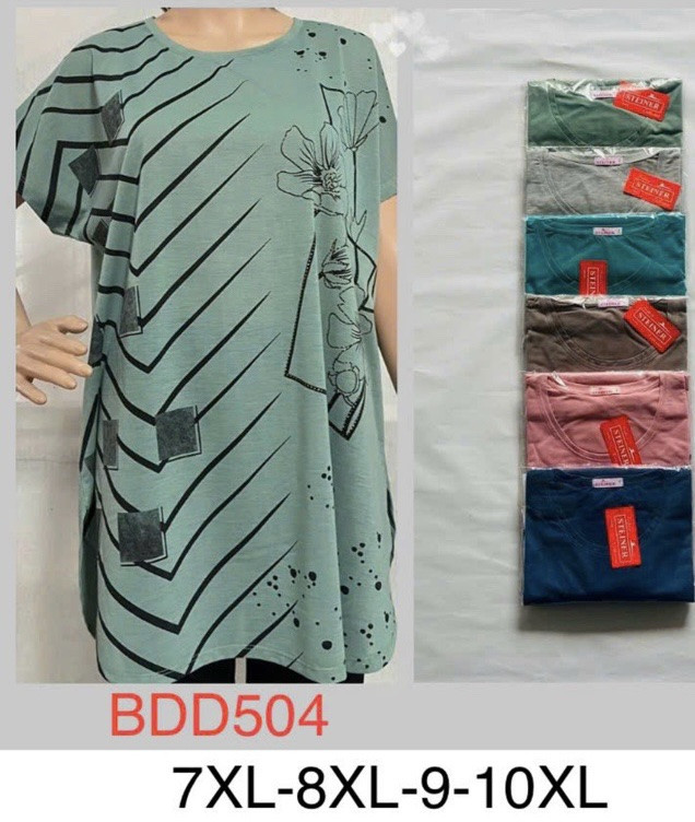 Туніка жіноча бавовна розмір супербатал 7XL-10XL Мікс колір (від 5 шт.)