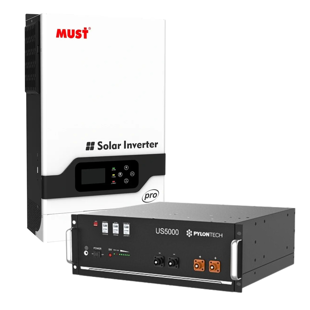 Комплект резервного живлення з гібридним інвертором Must PV18-5248 Pro та акумулятором Pylontech US5000, фото 1
