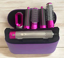 Багатофункціональний Фен стайлер 5в1 HAIR BRUSH Styler для волосся у фіолетовому подарунковому кейсі 1000 Вт