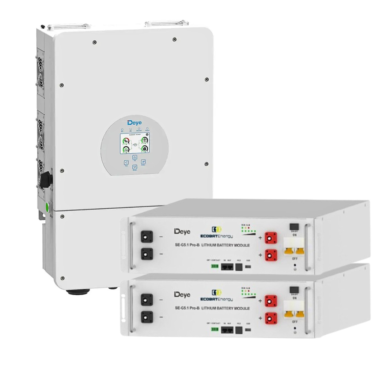 Автономний комплект інвертор Deye SUN-8K-SG01LP1-EU + АКБ Deye SE-G5.1 Pro-B 2 шт, фото 1