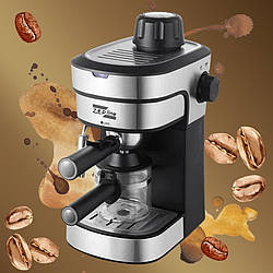 Кавомашина рожкова Zepline ZP-6910 2200W Кавомашина еспресо на 4 чашки з капучинатором напівавтоматична