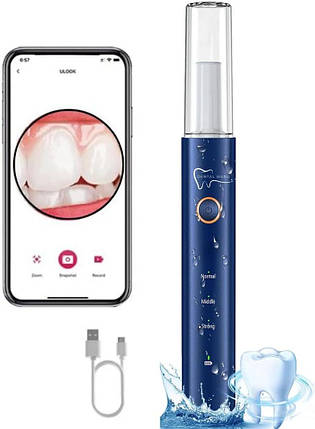 Набір для чищення зубів Dental Wand з камерою | Видаляє наліт, плями, зубний камінь і зубний камінь | Акумулят, фото 1