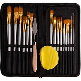 Набір пензликів професійних 17шт у пеналі 2-228, 1-325 (22124)