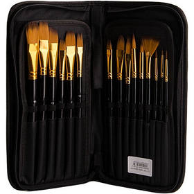 Набір пензликів професійних 15шт у пеналі 1-323 (22124)