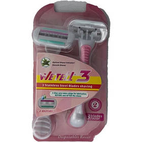 Станок для гоління 2шт 3 леза жіночій WETELL  3-72 (14201)