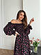 Красива літня легка жіноча трендова сукня гумка міні сарафан рукав ліхтарик квітковий софт принт, фото 2