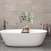 Дзеркальний декор акриловий самоклеючий срібло, Кільця-М 24 шт товщина 2 мм (205х810), фото 5