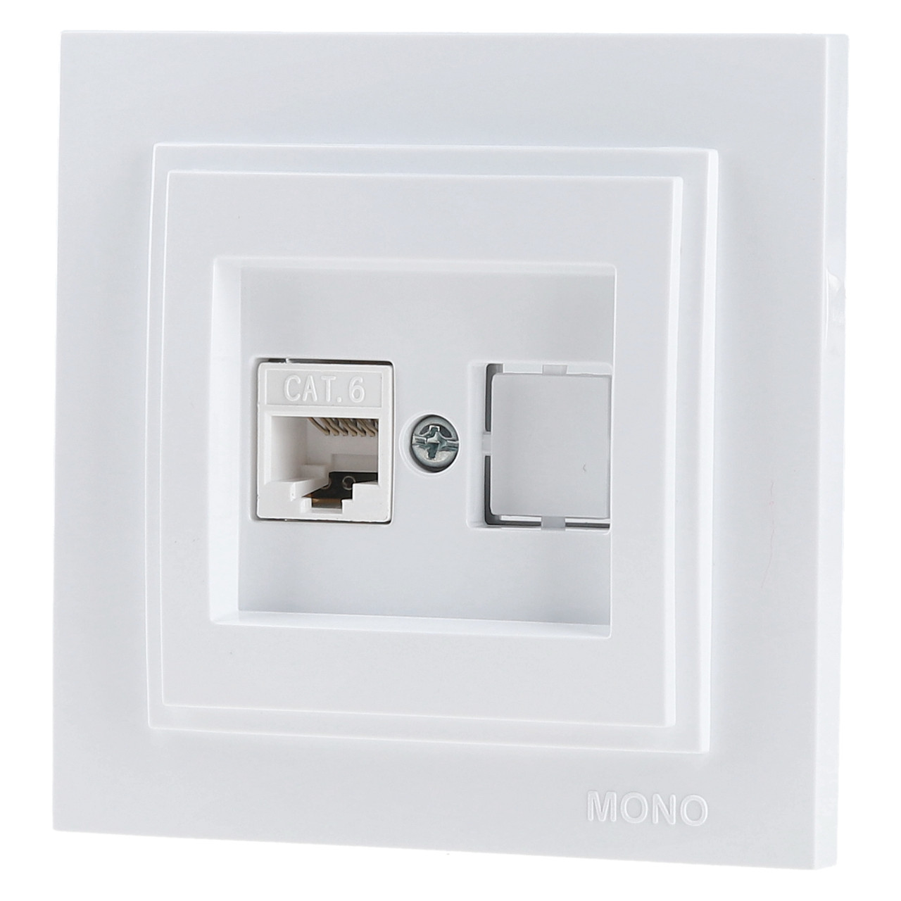 Розетка комп'ютерна RJ45 CAT6 Mono Electric DESPINA біла 102-190005-125, фото 1