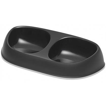 Миска для котів Moderna Double Sensibowl подвійна чорна 2 х 200 мл, фото 1