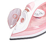 Праска парова ручна для одягу 1800 Вт з металокерамічною підошвою Рожева Sokany SK-11044, фото 7