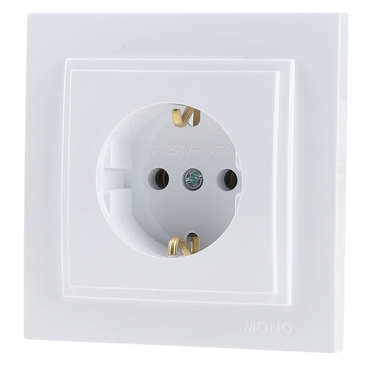 Розетка з заземленням Mono Electric DESPINA біла 102-190021-117, фото 1