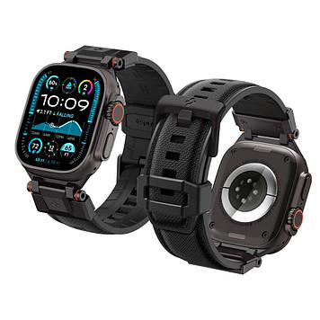 Ремінець Spigen для Apple Watch (49mm/46mm/45mm/44mm/42mm) - DuraPro Armor Metal Connector, Black (AMP09229)