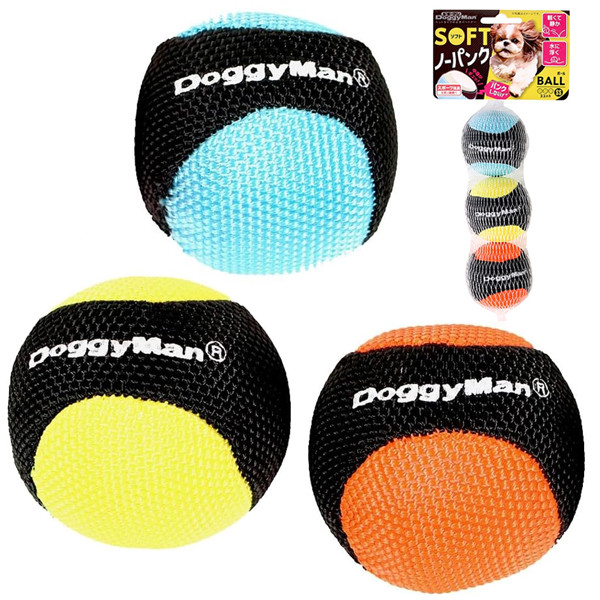 М'який м'яч з наповнювачем DoggyMan Soft Ball SS ДОГГІМЕН іграшка для собак, набір 3шт, фото 1