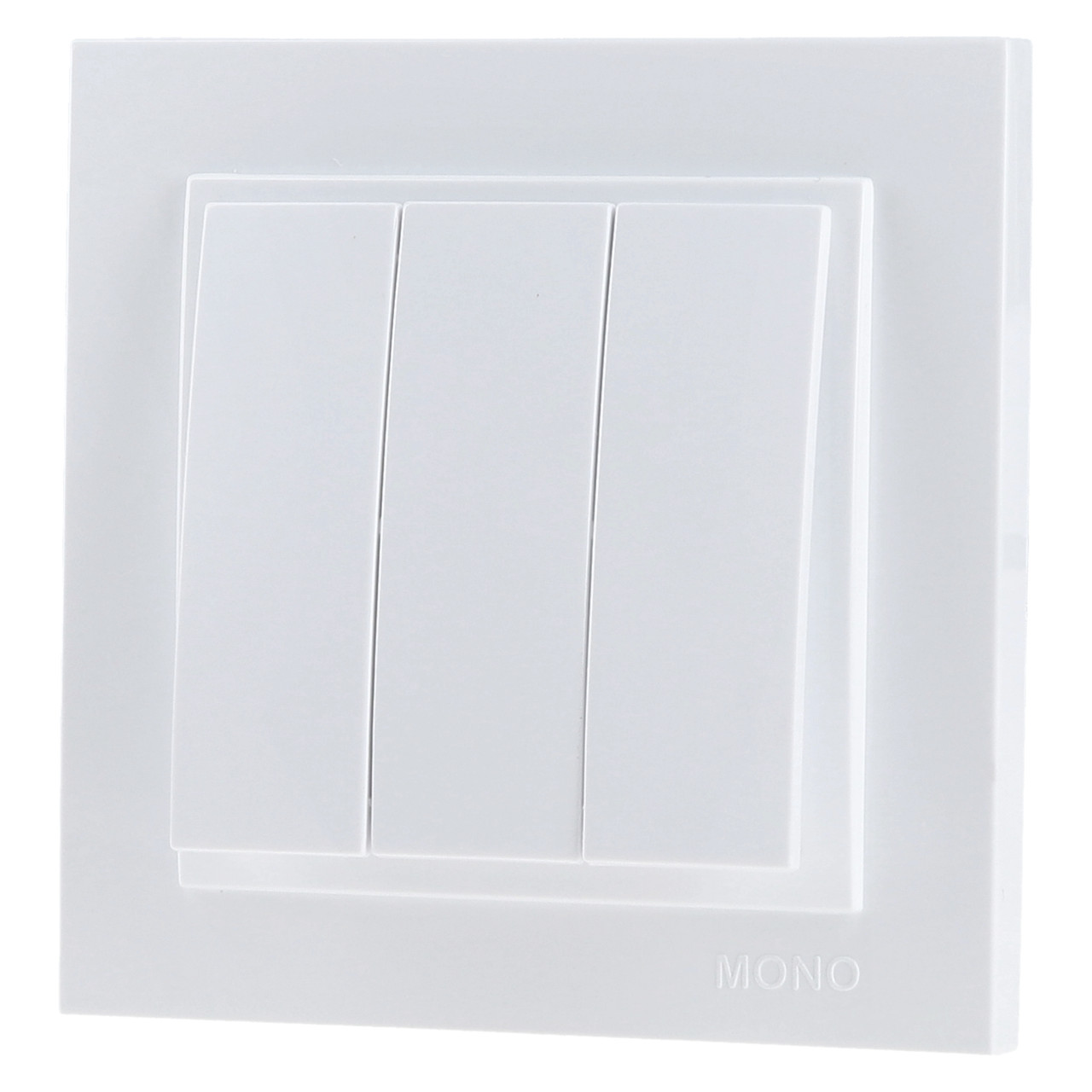 Вимикач трохклавішний Mono Electric DESPINA білий 102-190022-114, фото 1