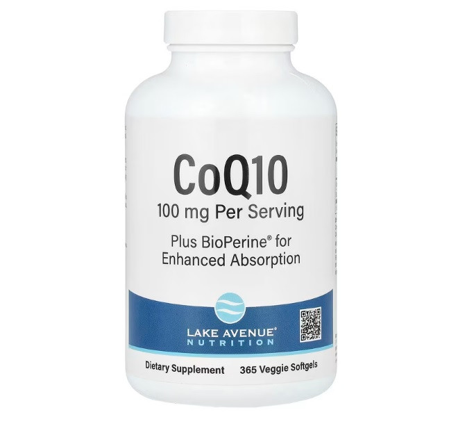 Коензим Q10 з біоперином Lake Avenue Nutrition CoQ10 Plus Bioperine 365 капс. (США)