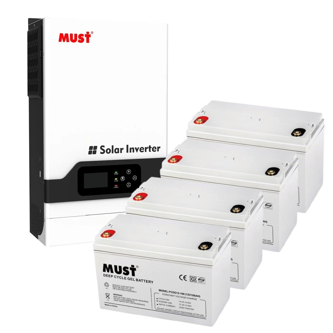 Комплект резервного живлення з гібридним інвертором Must PH18-5248 Pro та акумулятором Must FCDG12-100, фото 1