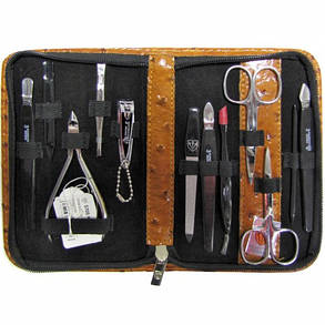 Манікюрний набір Kellermann 12 предметів 5705 MC N CUT дизайн під страусину шкіру, фото 1