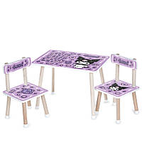 Дитячий дерев'яний столик і 2 стільчики Українська абетка M 501-6
