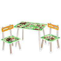 Дитячий дерев'яний столик і 2 стільчики Троллі Trolls 501-84