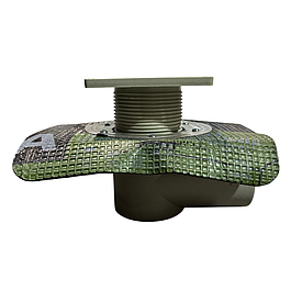 Двокорпусний трап 15*15см з бітумною мембраною, гориз. вихід D50