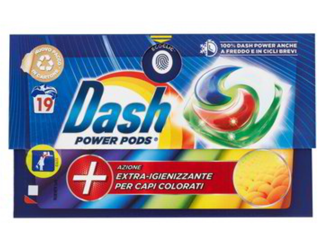 Пральні капсули Dash Pods Power Extra-igienizzante Capi Colorati 19 прань