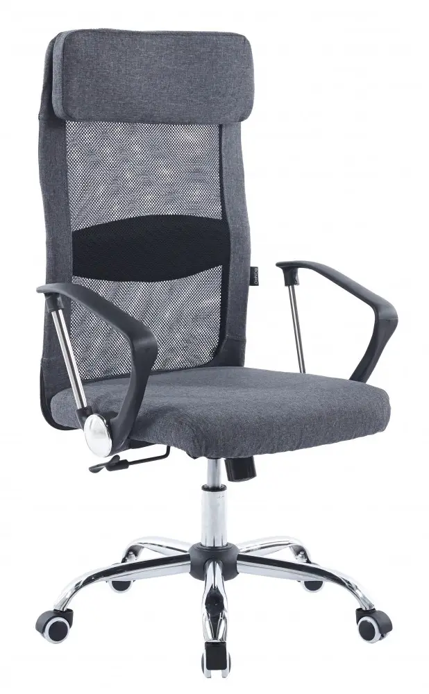 Офісне комп'ютерне крісло з сітчастою спинкою на колесах Бонро BN-002-2 сіре, фото 1