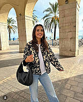 Демісезонний куртка бомбер леопардовий принт жіночий