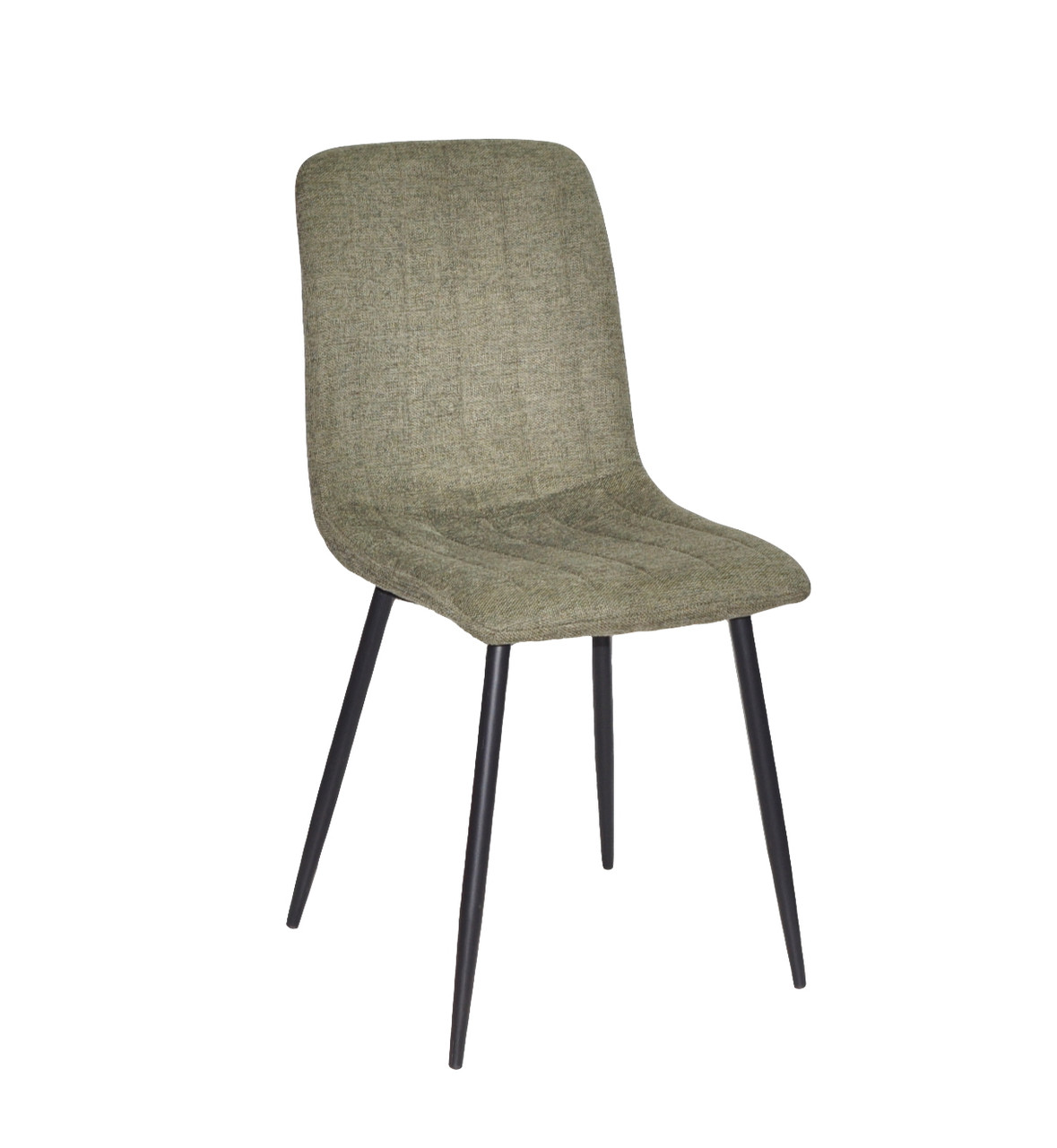 Стілець м'який на металевих ніжках OSLO    оббивка тканина  BREGO-77 оливка, колір ніжок на вибір