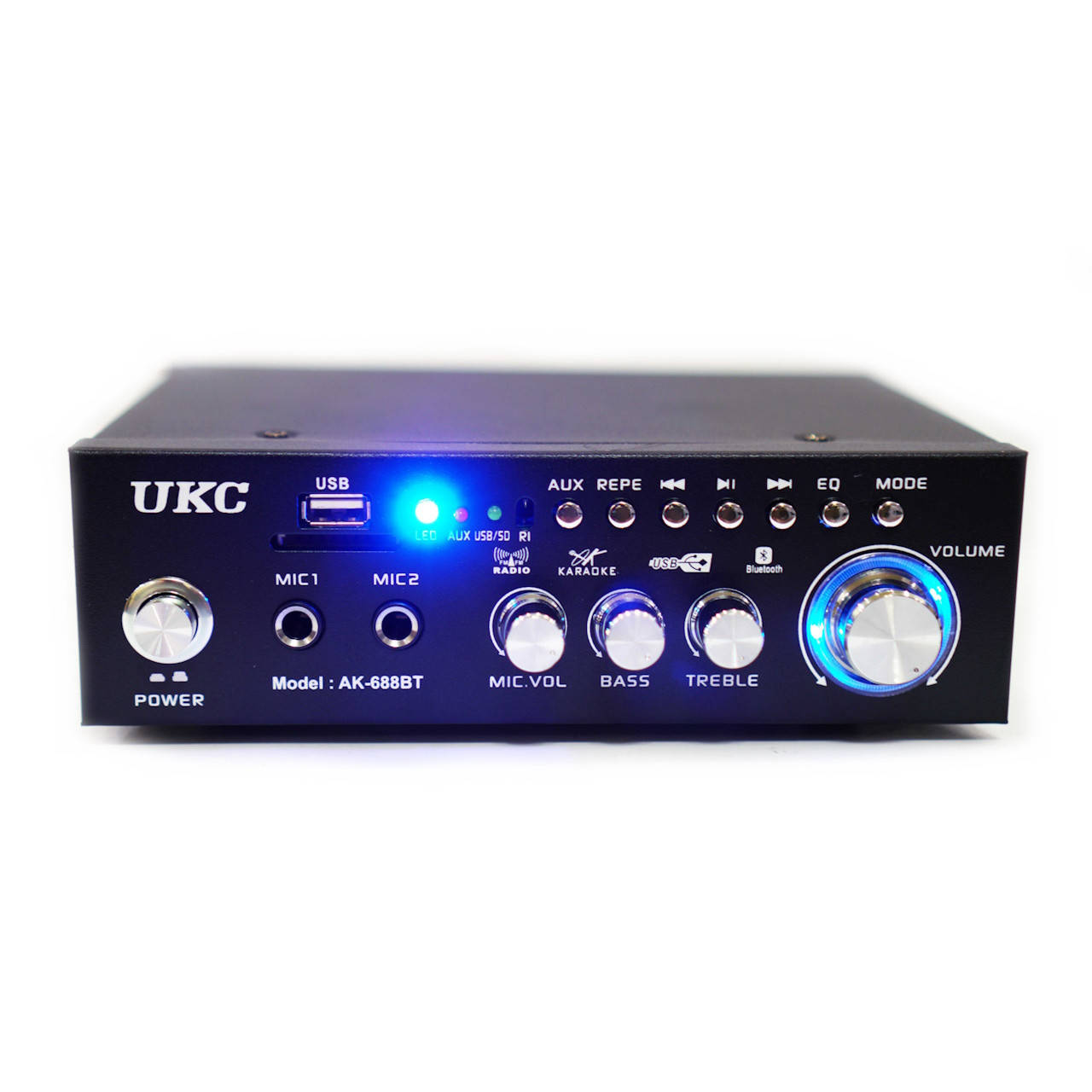 Підсилювач звуку для колонок UKC АК-688BT з Bluetooth, USB, FM