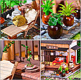 Румбокс Китайський чайний будиночок Інтер'єрний конструктор Roombox Chinese Tea House Garden Wooden Miniature BM-850, фото 6