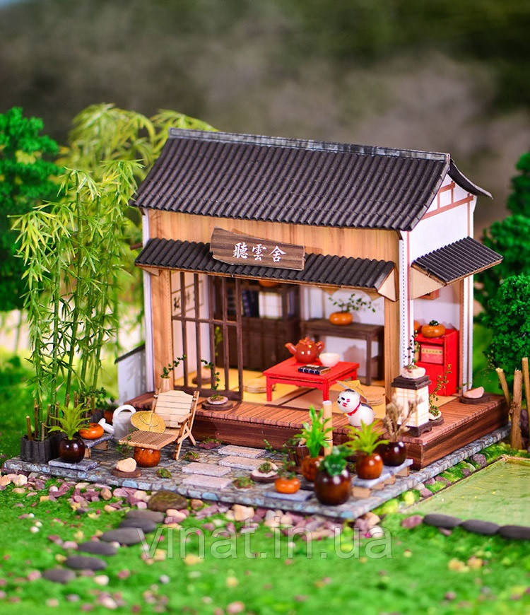 Румбокс Китайський чайний будиночок Інтер'єрний конструктор Roombox Chinese Tea House Garden Wooden Miniature BM-850