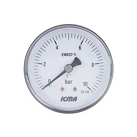 Манометр Icma 1/4" 0-10 бар, заднє підключення №243