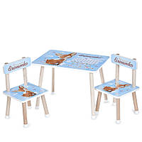 Дитячий дерев'яний столик і 2 стільчики "Маленьке оленятко" 501-13