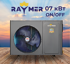 Raymer RAY-07MN2 black 7.6 кВт (220V) тепловий насос повітря-вода моноблочного типу on/off