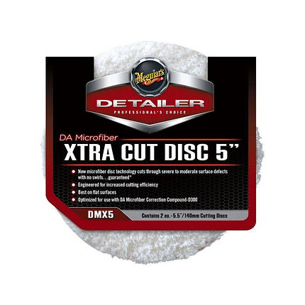 Полірувальний круг микрофибровый ріжучий - Meguiar's DA Microfiber Xtra Cut Disc 5" 140 мм. білий (DMX5), фото 1
