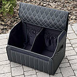 Преміум органайзер у багажник, чорний з білою ниткою, 50 см, фото 3