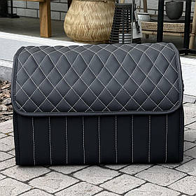 Преміум органайзер у багажник, чорний з білою ниткою, 50 см