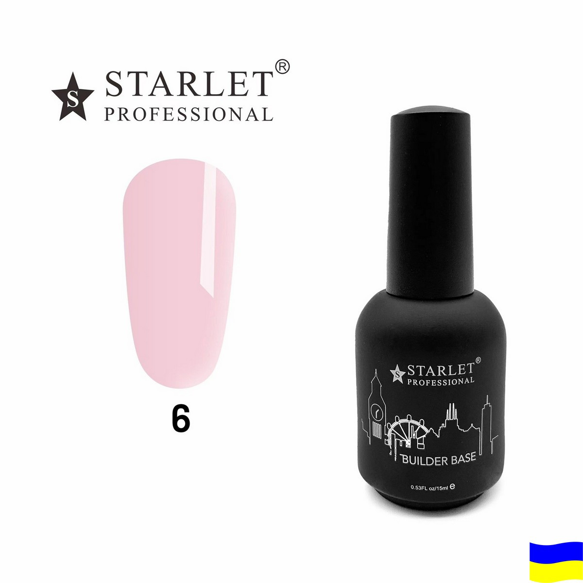 База для нарощування Starlet Professional Builder Base, #6, 15 мл