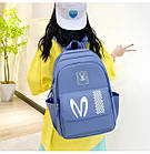 Комплект рюкзак для дівчинки рожевий 4в1 рюкзак + сумка + пенал + косметичка 43*30 см Kay, фото 3