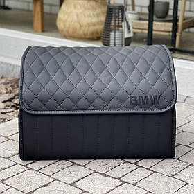 Преміум органайзер у багажник з чорною вишивкою BMW, чорний, 50 см