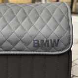 Преміум органайзер у багажник з чорною вишивкою BMW, чорний, 50 см, фото 4