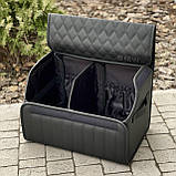 Преміум органайзер у багажник з чорною вишивкою BMW, чорний, 50 см, фото 3