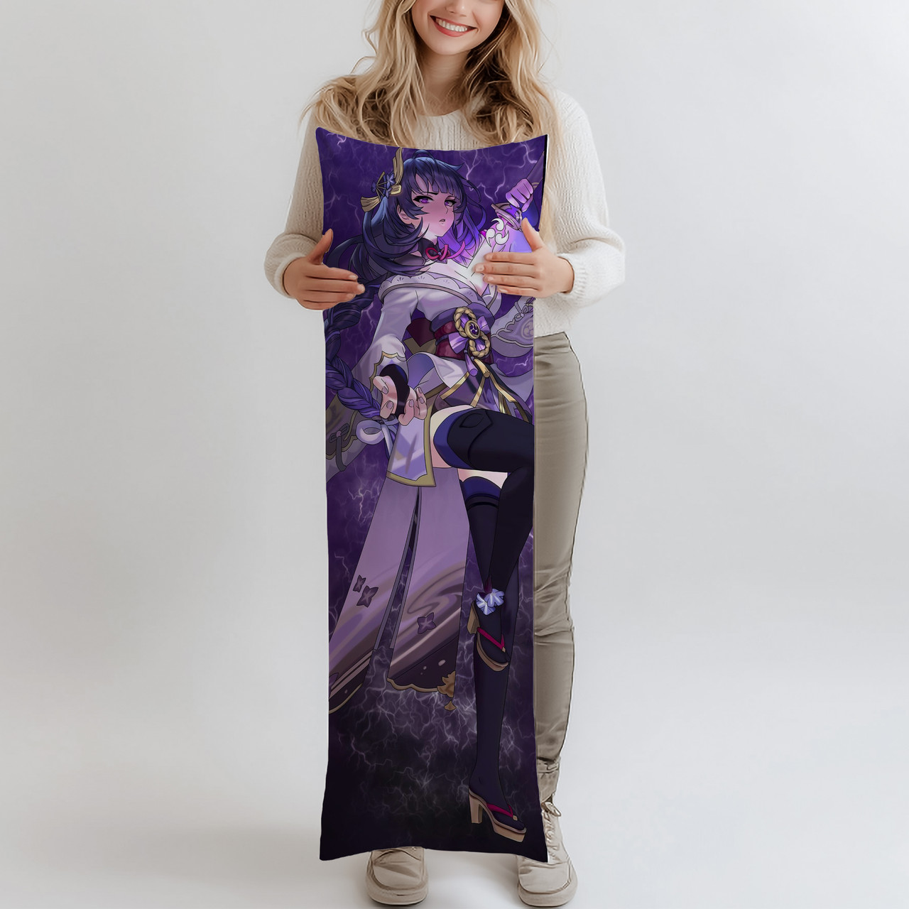 Дакімакура Райден Геншин, (подушка обіймашка) 120*40 см