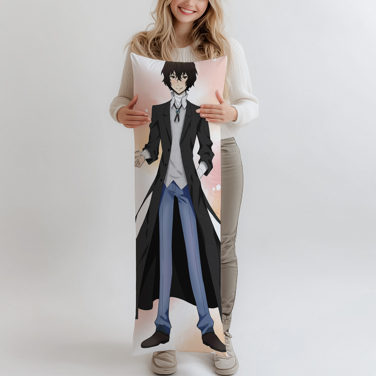 Дакімакура БСД Дазай Осаму, (подушка обіймашка) 120*40 см