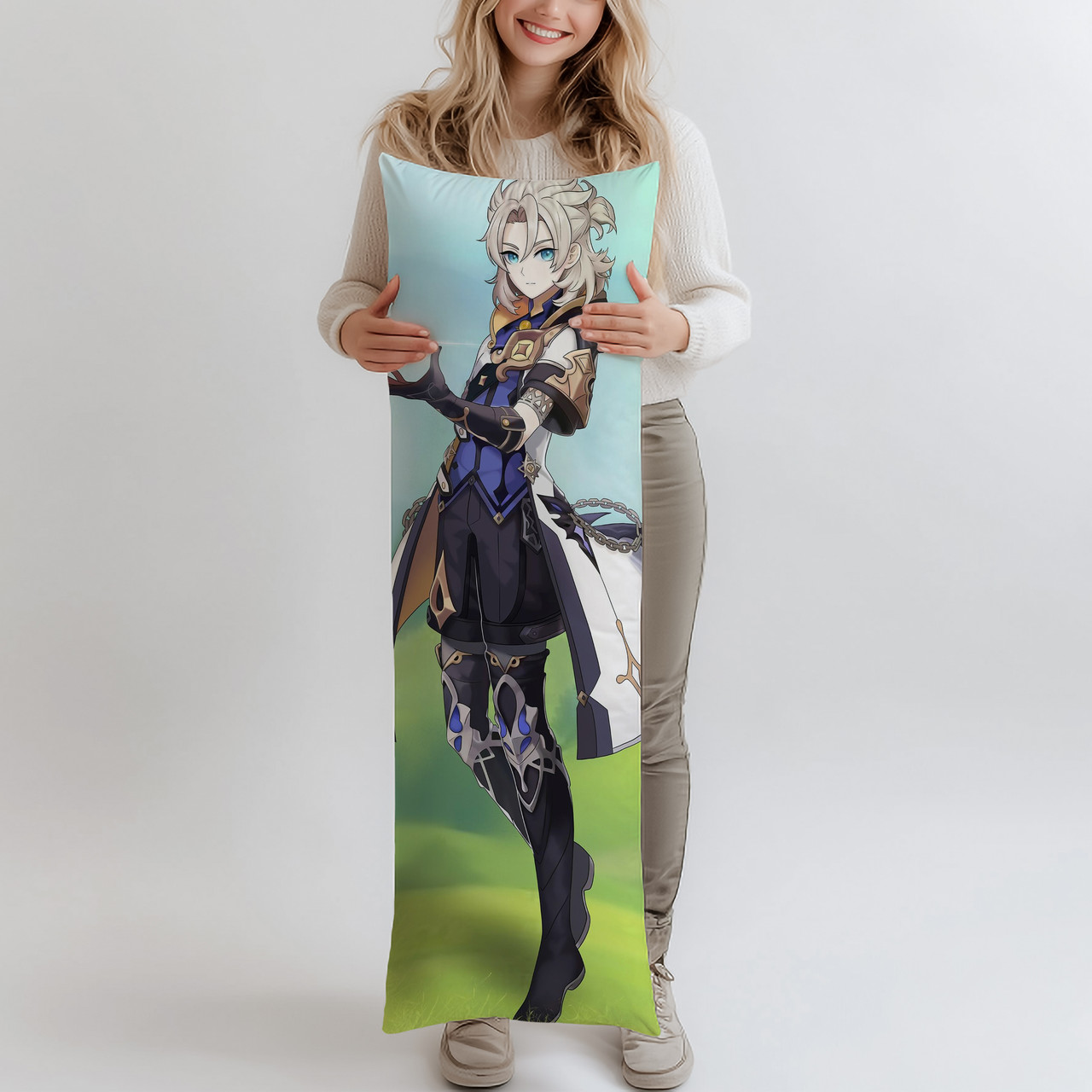 Дакімакура Альбедо Геншин, (подушка обіймашка) 120*40 см