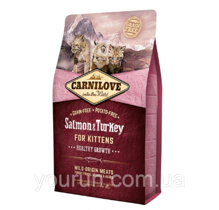 Carnilove Cat Salmon & Turkey Kitten з лососем та індичкою для кошенят, 6кг, фото 1