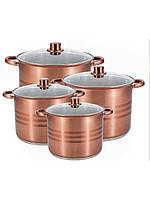 Набір каструль Royalty Line RL-SP8C з нержавіючої сталі з кришками