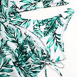 Купальник роздільний білий із зеленим листям S 42 + комбінезон, фото 3