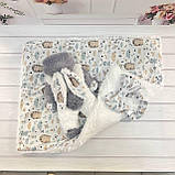 Комплект Зайчата конверт + комбінезон для новонароджених, білий із сірим, фото 3