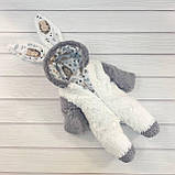 Комплект Зайчата конверт + комбінезон для новонароджених, білий із сірим, фото 4